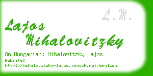 lajos mihalovitzky business card